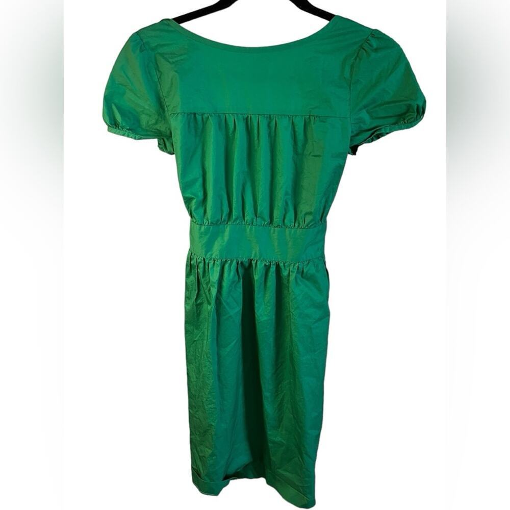 Theory Kelly Green Cotton Open Back Mini Dress Size 4
